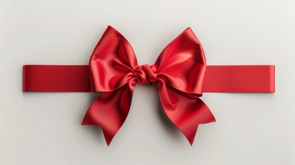 Fototapeta premium Red bow on white background. Holiday concept