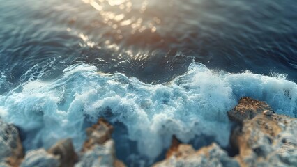 Dramatic slowmotion 4k footage of powerful ocean waves crushing coastal rocks. Concept Slowmotion Footage, Ocean Waves, Coastal Rocks, Dramatic Scenes, 4K Quality