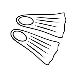 Diving fins line art 