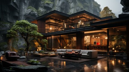 Modern house with natural elements