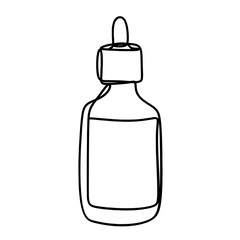 Cosmetic serum bottle one line art