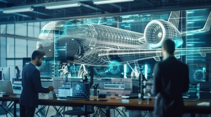 The use of hologram technology on  airplane allows for realistic and interactive presentations during flight, Generated by AI