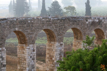 An ancient aqueduct for supplying water to populated areas in Israel.