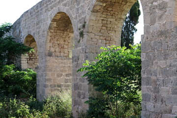 An ancient aqueduct for supplying water to populated areas in Israel.