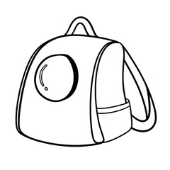 Cat bag carrier line art