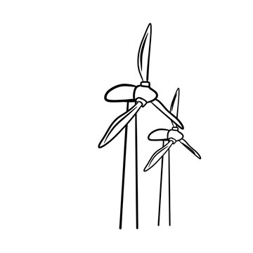 recommend clip art: Wind turbine line art