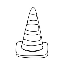 Traffic cone one line art