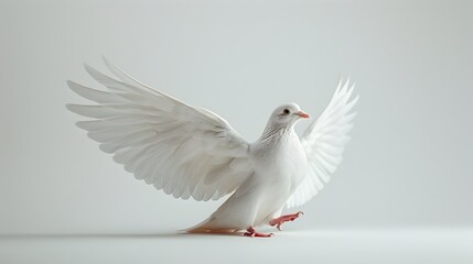 Surreal Dove Performing Dab Gesture on Plain White Background