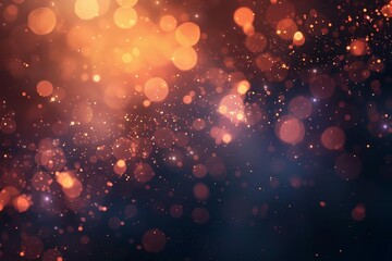 fiery abstract particles with warm bokeh light effect science and technology background