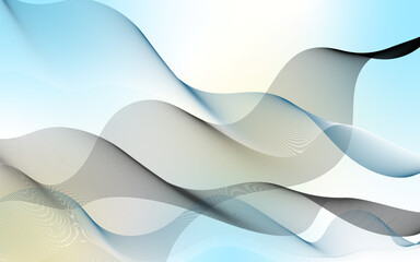 3D rendering of a blue wavy pattern. Abstract blue design