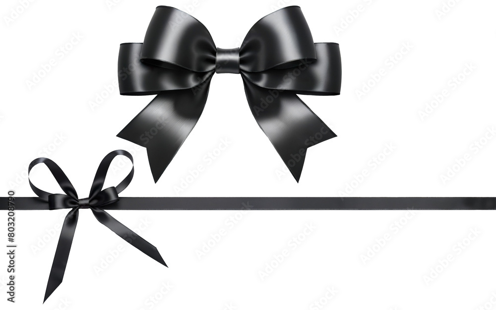 Canvas Prints set of black ribbon bows on a transparent background