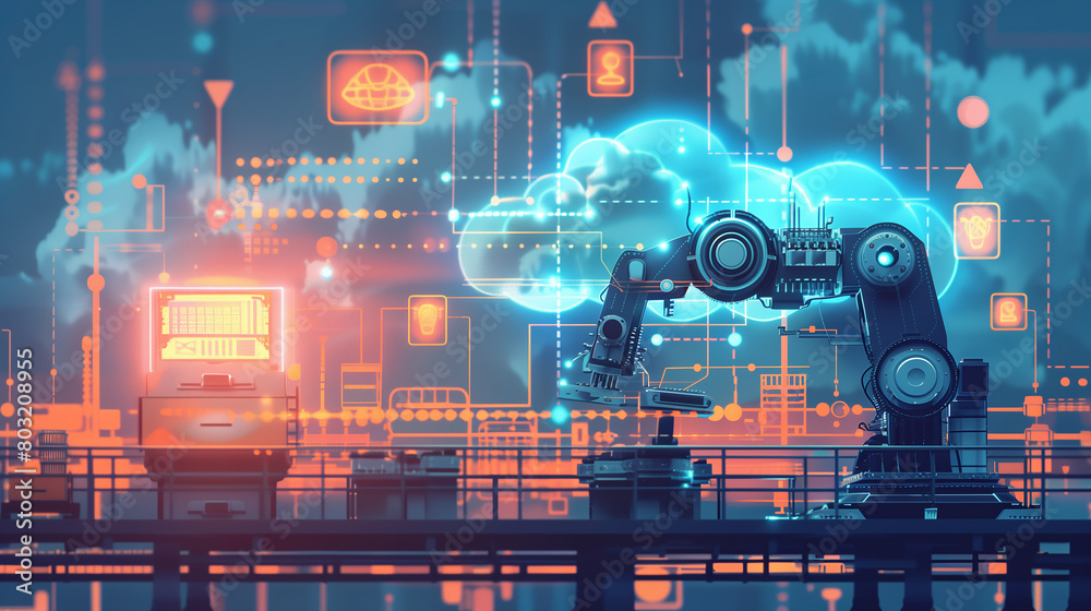 Poster automation in cloud operations with an image showing repetitive tasks being automated to improve eff