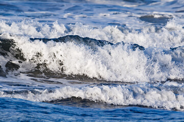 Waves on the beach of Denia