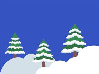Christmas Tree Snow Background Illustration

