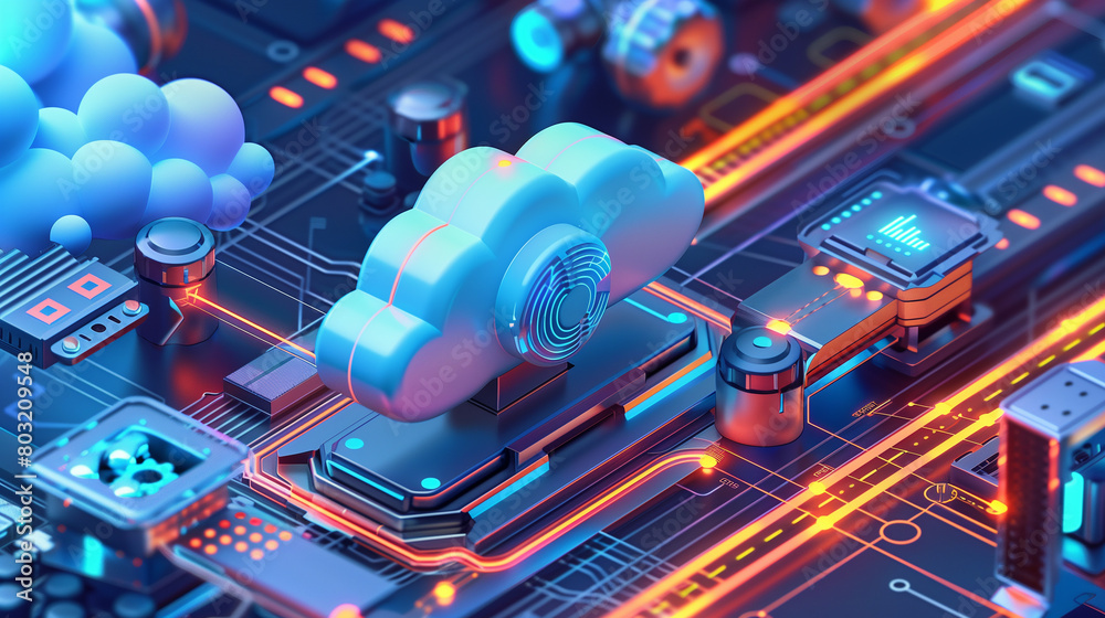 Poster automation in cloud operations with an image showing repetitive tasks being automated to improve eff