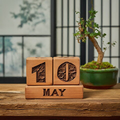 May 10, Date design with calendar cube