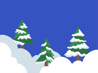 Obraz premium Christmas Tree Snow Background Illustration 