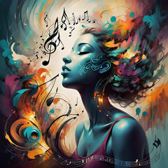 woman with background