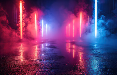 Group of Lights Illuminating a Street at Night