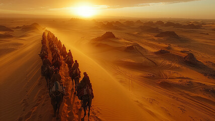 Desert caravan: Cinematic, expansive, leadership.generative ai