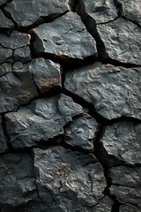 Black Cracked Dry Earth Ground Texture