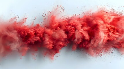 Bold Red Powder Explosion on Abstract White Canvas