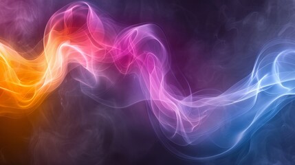 Obraz premium Abstract background showing colorful multicolor waves in darkness. Pink background.