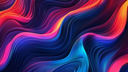 Obraz premium Vibrant digital waves in a fluid color dance