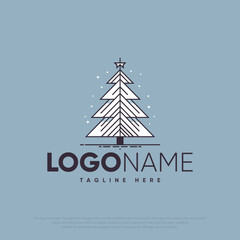 Christmas Tree Simple vector logo Adobe Illustrator Artwork