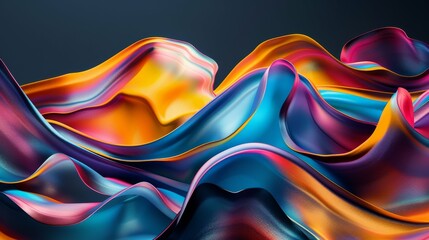 Vibrant digital waves in a sea of colors