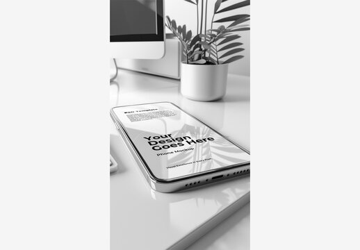 Phone Mockup Screen Template AI Generated