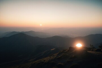 sunrise over the mountains