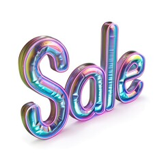Vibrant holographic 'SALE' text to create an eye-catching visual