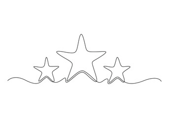 Star continuous one line drawing vector illustration. Premium vector