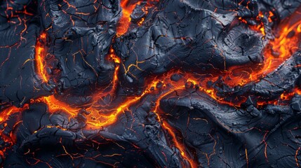 Lava flow from a volcano