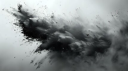 Erupting Black Particles in a Stark White Space