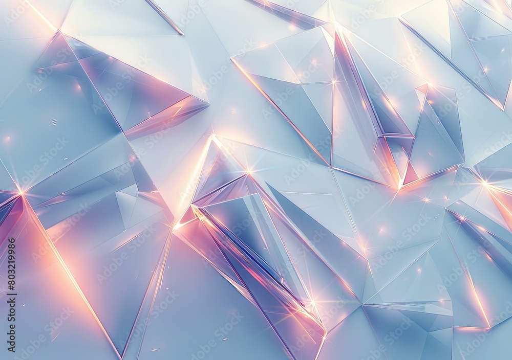 Poster Pink and Blue Crystal 3D Render