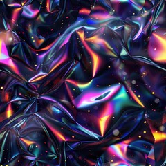 A vibrant and dynamic abstract image featuring fluid-like shapes with neon colors