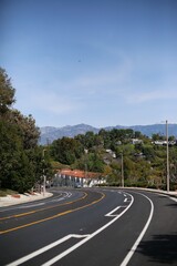 open road with background in PAcific Palisades California