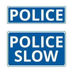 Icono de cartel de Policía. Vector