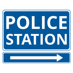 Fototapeta premium Cartel de estación de Policía. Vector