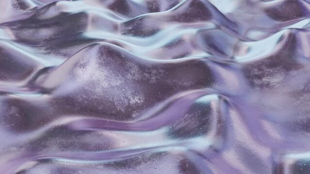 Metal wavy background. Loop 3D render video