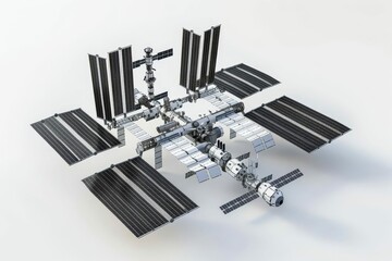 international space station iss 3d model isolated on white background scientific research outpost