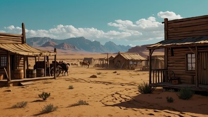 Obraz premium Image, realism, desert town