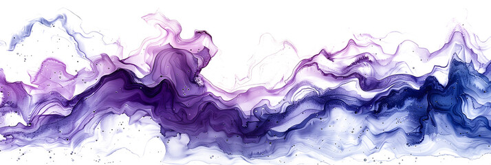 Soft lavender and mint swirled watercolor paint stain on transparent background.