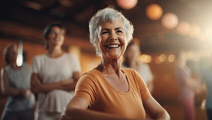 Vitality in Motion: Energetic Seniors Embrace Yoga Class, Promoting Wellness and Vibrancy