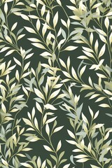 Verdant prints in muted earth tones, simple seamless pattern ideal for sophisticated fabric and textile design ,  vector and illustrations