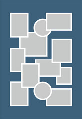 Pictures or photos frame collage. comics page grid layout abstract photo frames and digital photo wall template