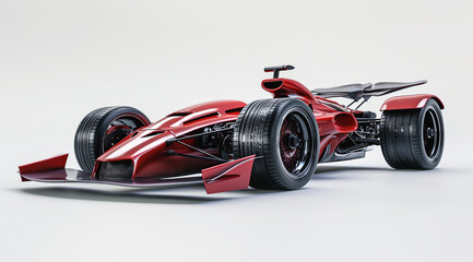 Red Racing Car on Neutral Background