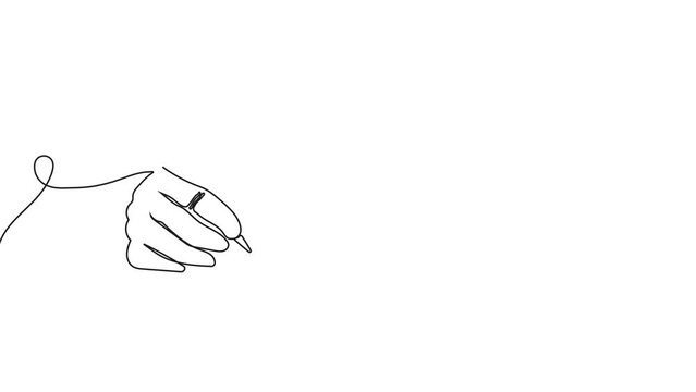 Musical note with human hand in continuous line style